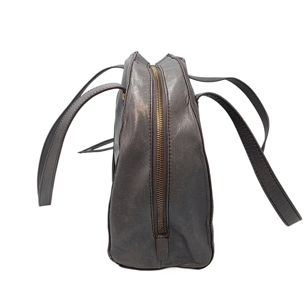 HOBO Distressed Gray Leather Satchel Shoulder Bag – 10